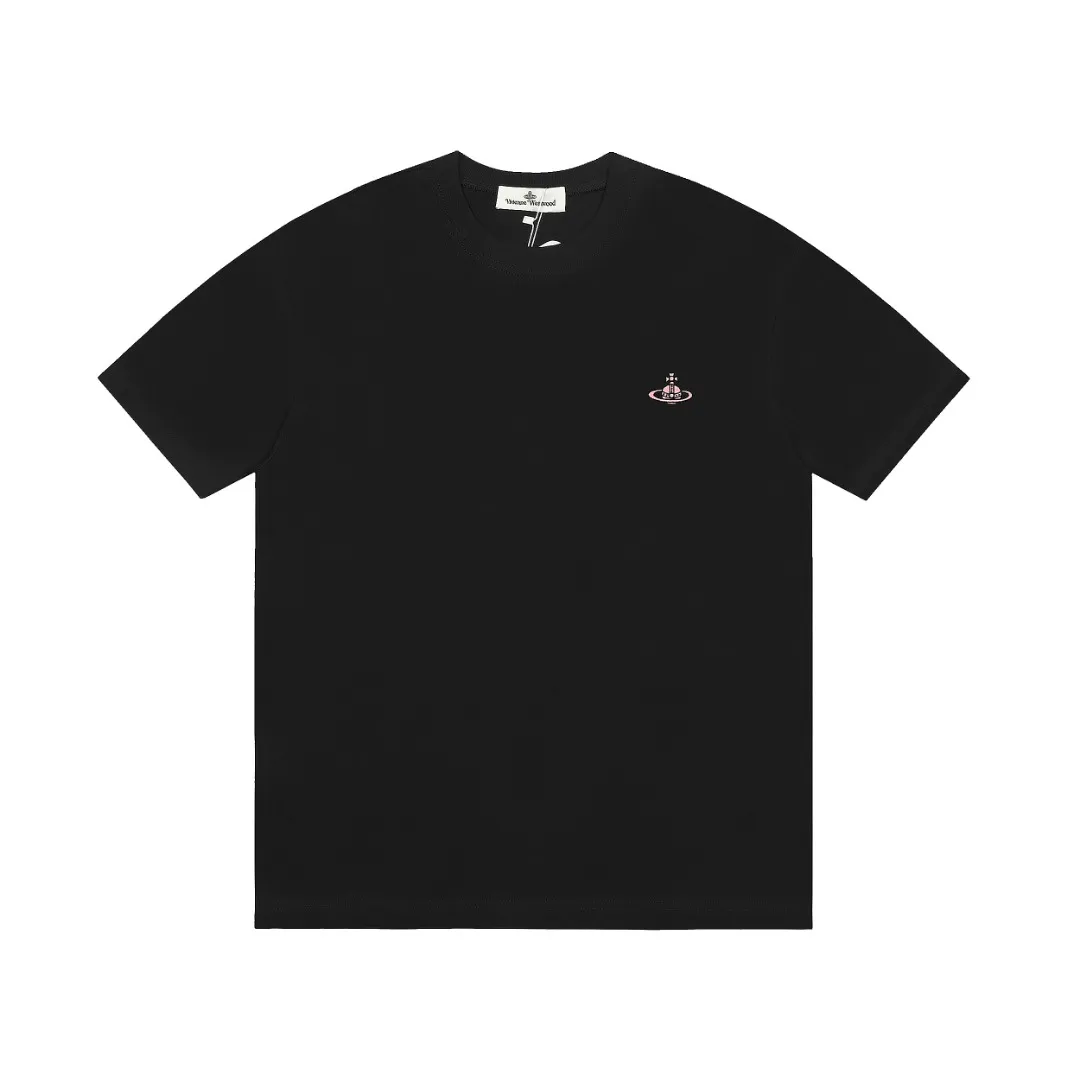 VIVI69#vivienne west wood Queen Mother Vivienne Saturn small label short sleeves Based on the classic style, white with gray Saturn, black with pink Saturn Size: XS-L Color: black white